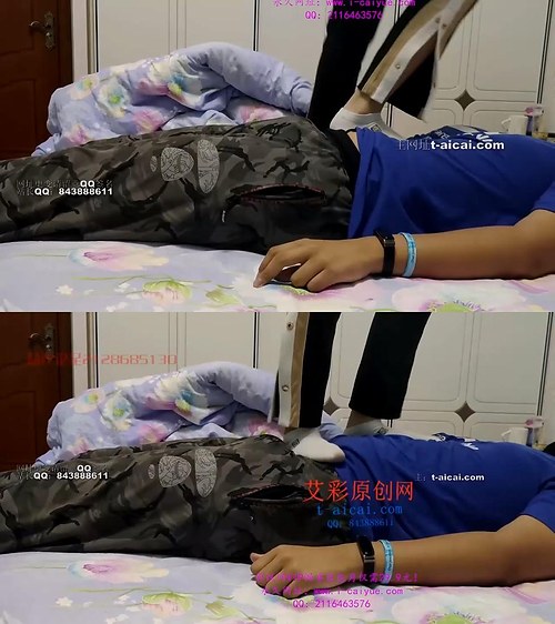 艾彩-原创雪雪女王白色短袜踩踏哥哥第三弹