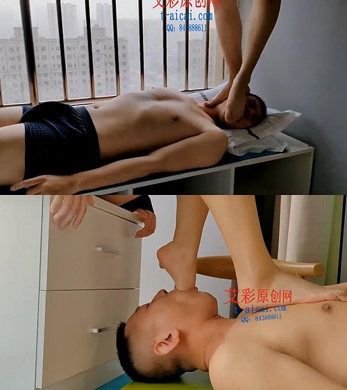 艾彩-美脚深喉插吐3次