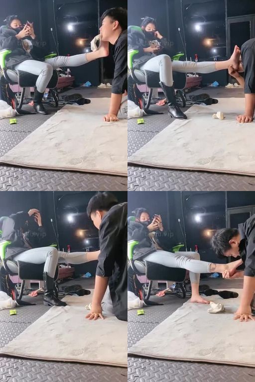 冰诺S-私人影院黑靴白袜虐脚垫_下调教狗35分钟_VTL25759